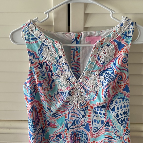 Lilly Pulitzer Dress size 2 seashell beach dress red pink blue white - Picture 2 of 9